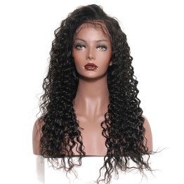 Lace Front Wig Deep Wave Remy Human Hair Pre-Plucked Wigs