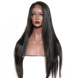 Lace Front Wig Straight Remy Human Hair Pre-Plucked Wigs