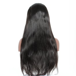 Lace Front Wig Straight Remy Human Hair Pre-Plucked Wigs