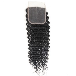 Remy Hair Lace Closure Deep Wave 100% Human Hair 