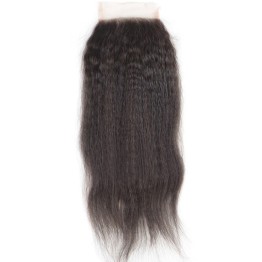 Remy Hair Lace Closure Kinky Straight 100% Human Hair 