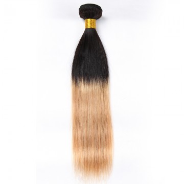 T1B-27 Ombre Brazilian Hair Straight 100% Remy Human Hair Weave Bundles