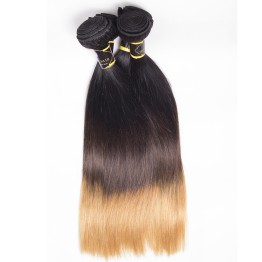 T1B-4-27 Ombre Brazilian Hair Straight 100% Remy Human Hair Weave Bundles