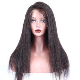 360 Lace Wig Kinky Straight Remy Human Hair Pre-Plucked Wigs