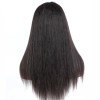 Full Lace Wig Kinky Straight Remy Human Hair Pre-Plucked Wigs