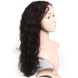 Lace Front Wig Water Wave Remy Human Hair Pre-Plucked Wigs